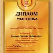 Диплом общероссийского фотоконкурса Территория победы